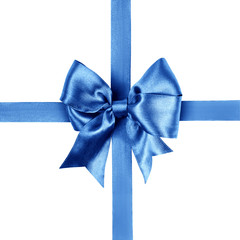 blue bow photo made from silk