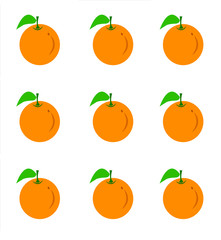 Orange fruit with leaf .