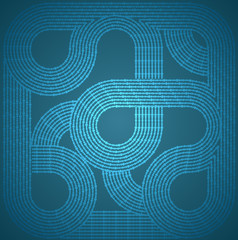 Background with abstract shapes made of dotted white lines