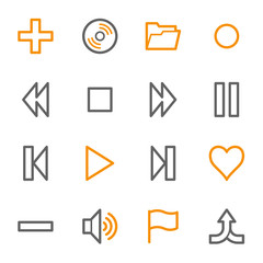 Media player web icons set