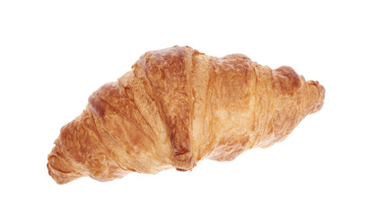 Croissant isolated on white. Top view.