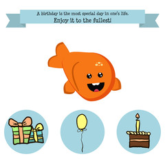 Congratulations birthday with a character