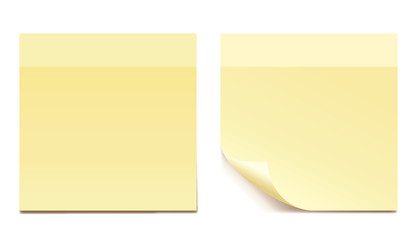 empty yellow sticker paper for reminding - vector set