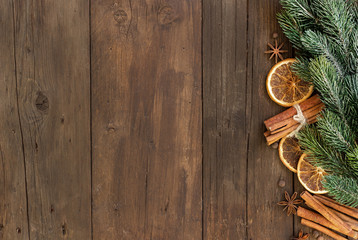 Christmas composition with spices