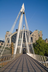 London - modern bridge and charing cross station