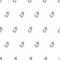 Vector hand drawn bell seamless pattern