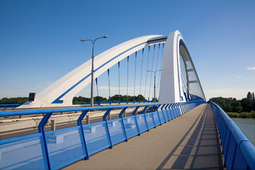 modern Apollo bridge in Bratislava