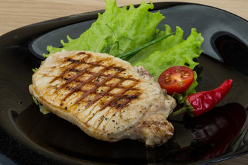 Grilled pork steak