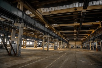 Large industrial hall of a repair station