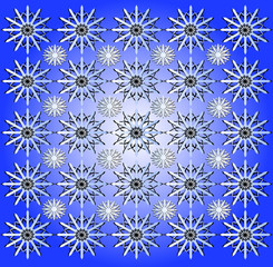 winter card with snow on blue texture