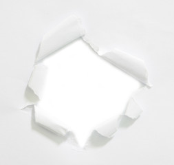 hole on white paper