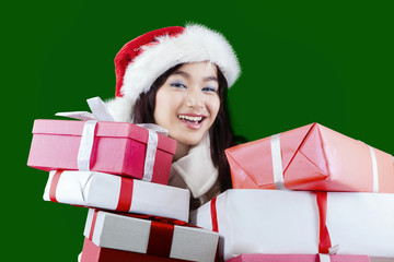 Gorgeous young woman with surprise present