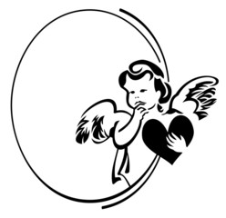 Valentine frame with cupids