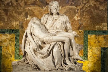 Michelangelo's Pieta in St. Peter's Cathedral II. - obrazy, fototapety, plakaty