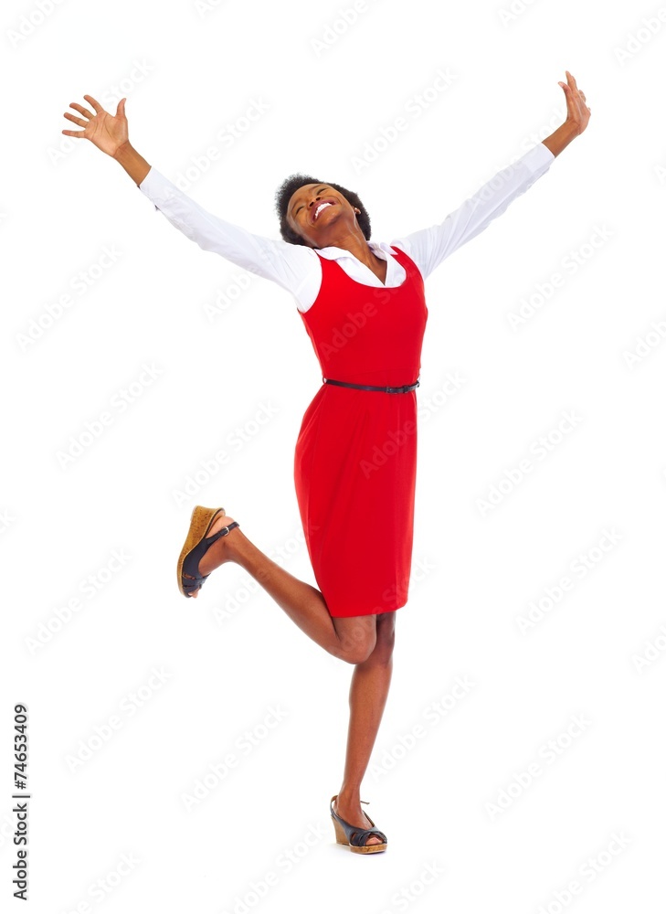 Poster happy african business woman