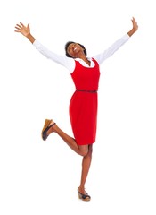 Obraz premium Happy african business woman