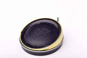 Black wax  on white isolate background