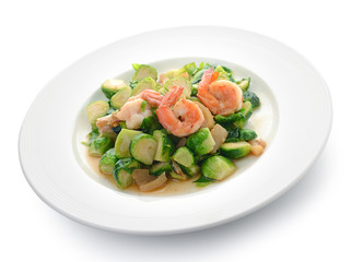 Shrimp Fried Cabbage. thai food