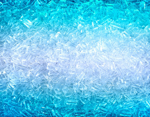 Background of blue ice cubes