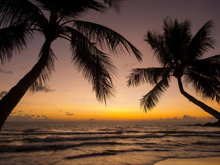 Fototapeta na wymiar Sea sunrise in Koh Samui island