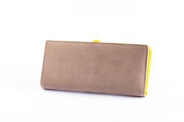 Woman Purse (wallet) isolated on the white background.