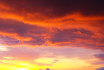Dramatic red sky 