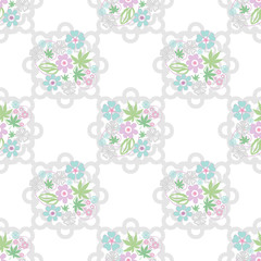 Seamless retro lace floral kids pattern texture background