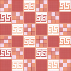 Patchwork seamless pattern with geometric elements retro colors