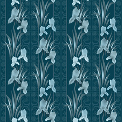 Floral pattern with irises background