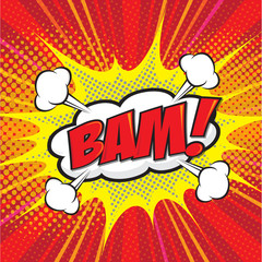 BAM! comic wording design for comic background