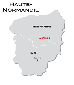 simple administrative map Upper Normandy