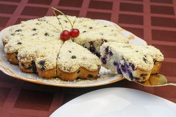 Slice of pie on spatula