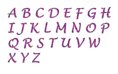 letters alphabet multi-colored