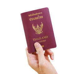 Hand with thai passport