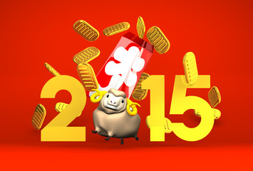 Brown Sheep And Full‐House Bonus, 2015 On Red