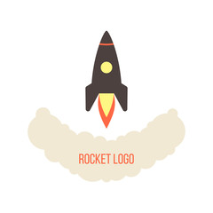 rocket launch logo isolated on white background