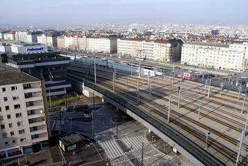 Fototapeta premium Blick vom Hauptbahnhof Wien