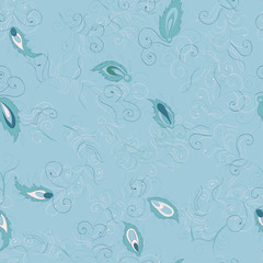 peacock feathers seamless pattern