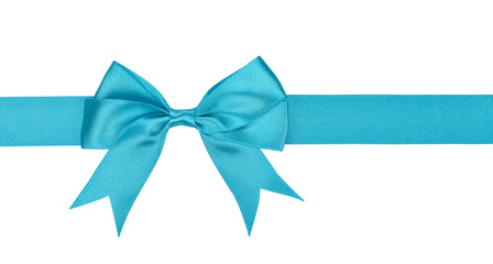 Blue ribbon with bow