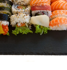 lunch with  sushi dish