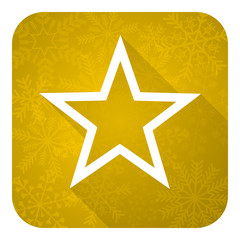 Obraz premium star flat icon, gold christmas button