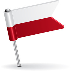 Polish pin icon flag. Vector illustration