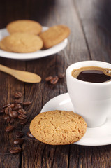 Oatmeal cookies and coffee