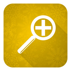 Fototapeta premium lens flat icon, gold christmas button