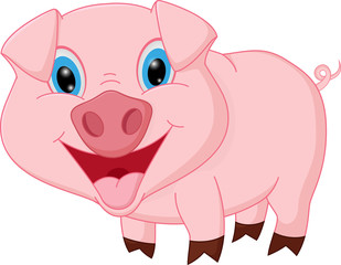 Happy pig cartoon