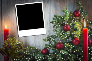 Fondo de Navidad con espacio para foto o texto y velas
