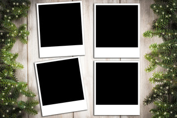 Fondo de Navidad con decoraci&oacute;n vintage y espacio para fotos