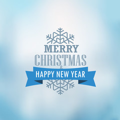 Christmas greeting card. Christmas emblem on brured background