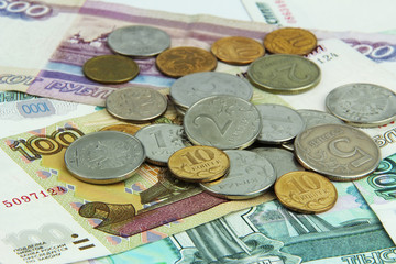banknotes coins rubles
