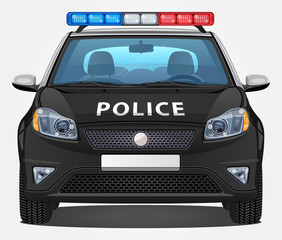 Vector Police Car #1 - Front view | Visible interior version
